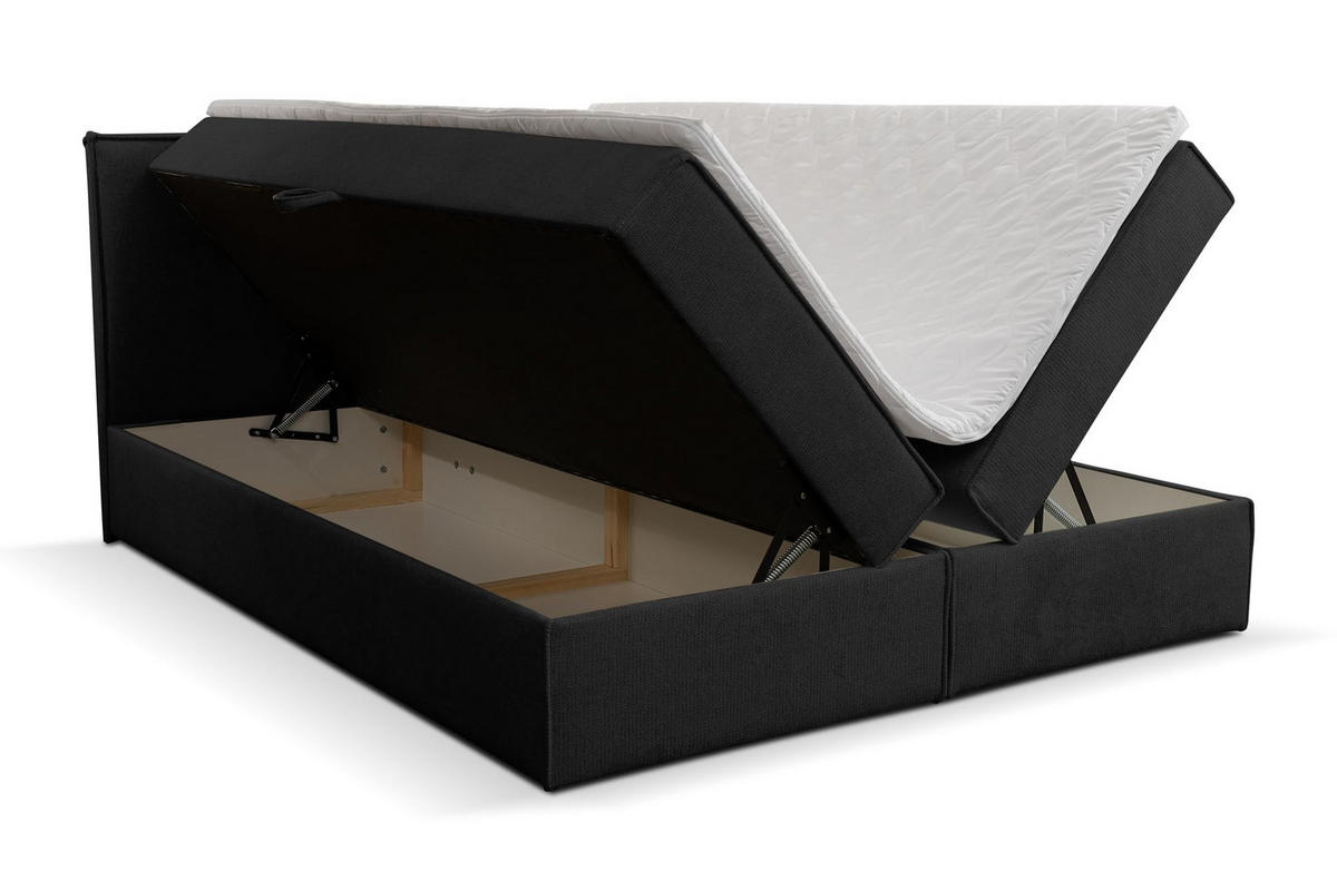 BOXBETT CALIDO mit zwei Bettkästen H2/H3 Matratze und Topper 160 x 200 cm - Schwarz, Holzwerkstoff (160/200cm) - VENASI MÖBEL