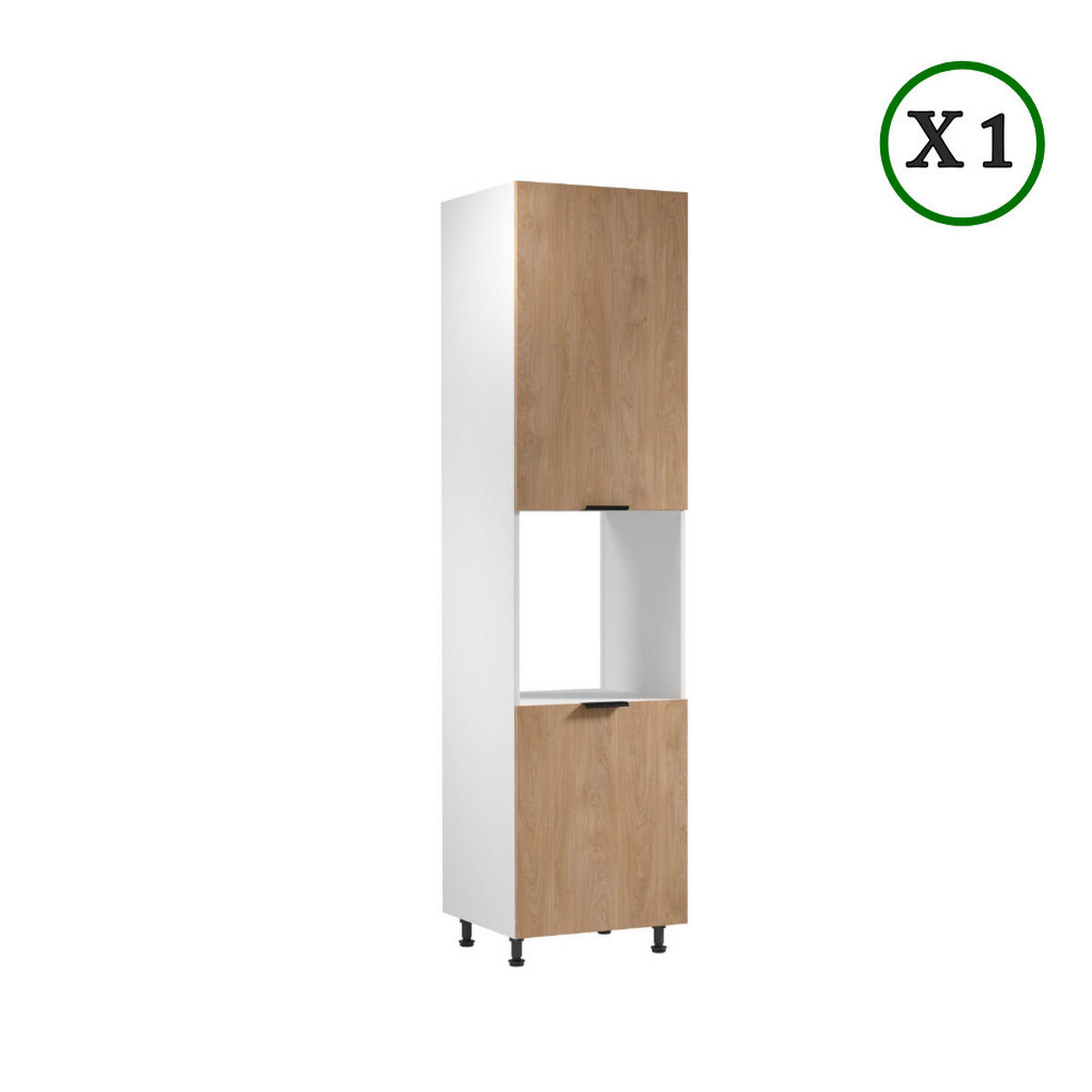 ECKKÜCHE 360 cm - Sorento K41-M360 - in Weiß/Sonoma Eiche - Schwarz/Weiß, Holz/Holzwerkstoff (360/247/220cm)