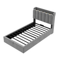 STAURAUMBETT 90/200 cm mit Hydraulik-Stauraum und USB, DE-41793, in Grau - Grau, Metall (90/200cm) - ComfortXL