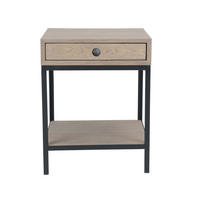 NACHTTISCH aus Eiche und Metall - Gilles - 35/42/54 cm - Apfelbaumfarben, Holz (42/54/35cm) - Signature