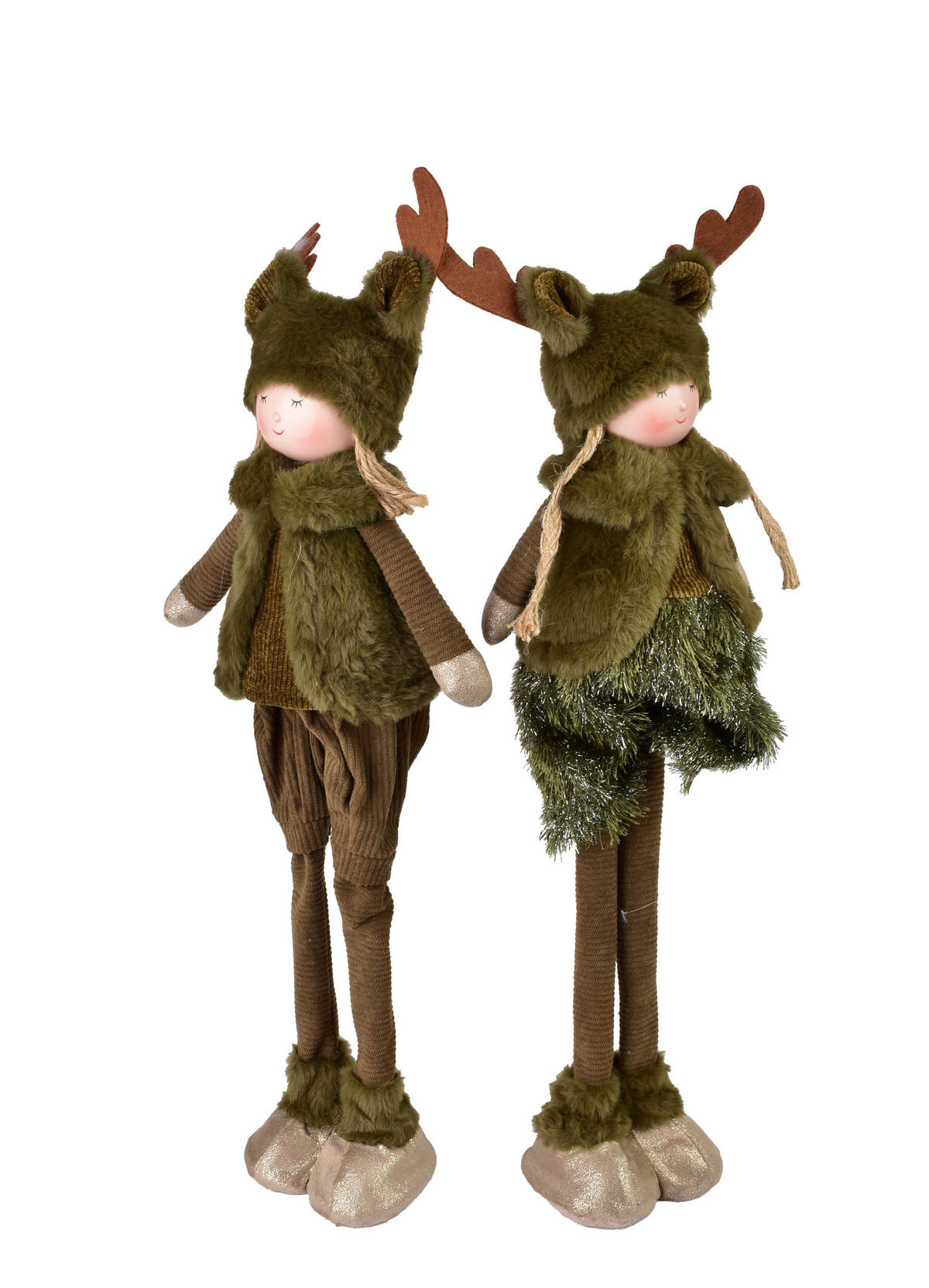 DEKOFIGUR SANTA LILA Grün Textil - Grün, Textil (12/54/17cm) - Mondex