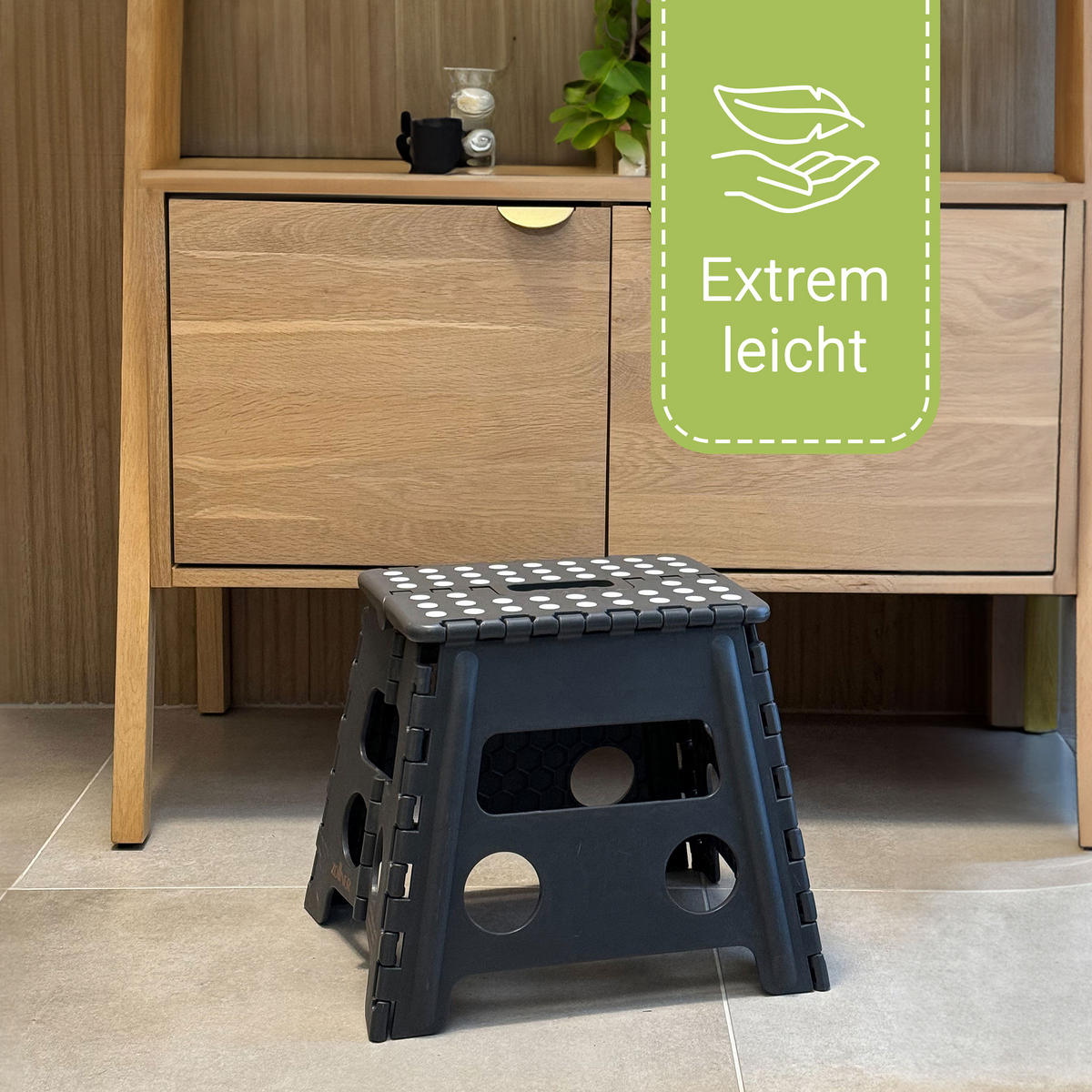 KLAPPHOCKER, 100% Kunststoff - Anthrazit, Kunststoff (29/30/22cm) - Zollner