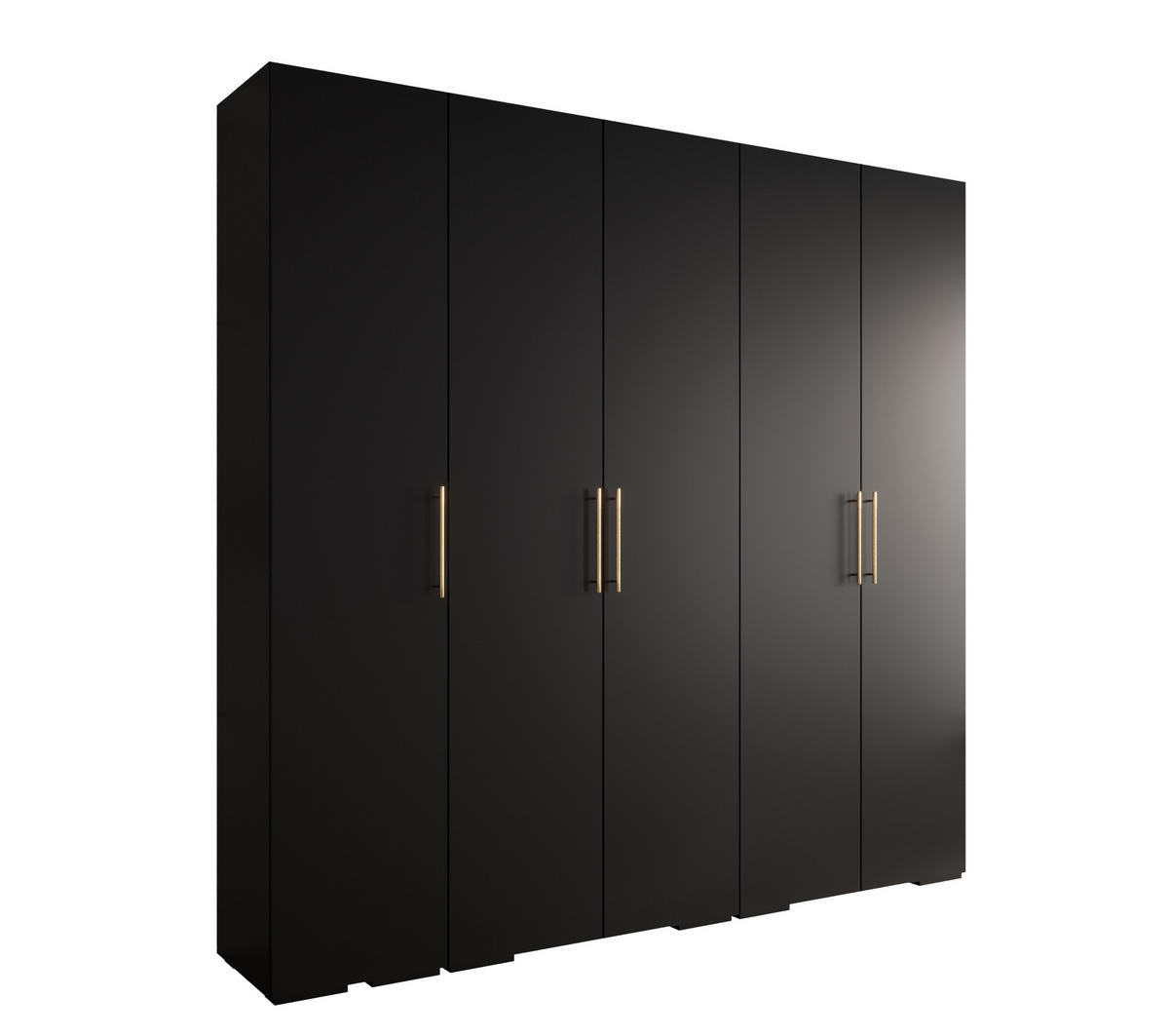 DREHTÜRENSCHRANK 236.7/250/47 5-türig - Goldfarben/Schwarz, Holz/Metall (250/236.7/47cm) - Abiks Möbel