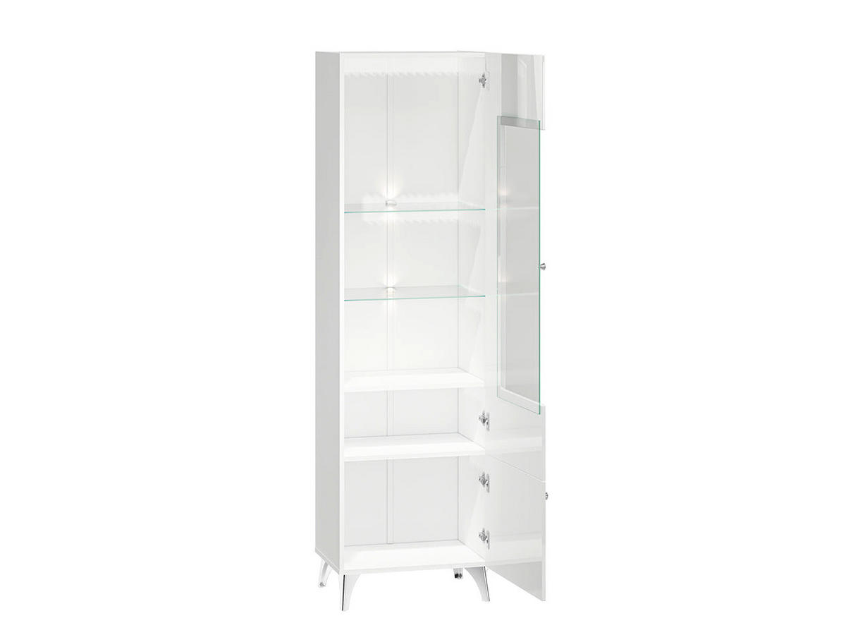 VITRINE – 54 cm – Villa – Weiß Hochglanz - Weiß Hochglanz, Holzwerkstoff (54/190/40cm) - hi-markt