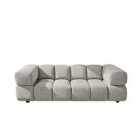 SOFA 3-Sitzer, Couch, Chenille Stoff Puente, Beige, Averro - Beige, Holz (240/70/96cm) - Kaiser Möbel