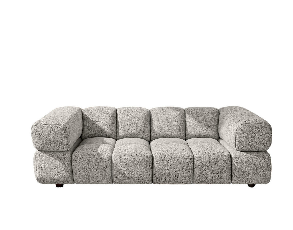 SOFA 3-Sitzer, Couch, Chenille Stoff Puente, Beige, Averro - Beige, Holz (240/70/96cm) - Kaiser Möbel