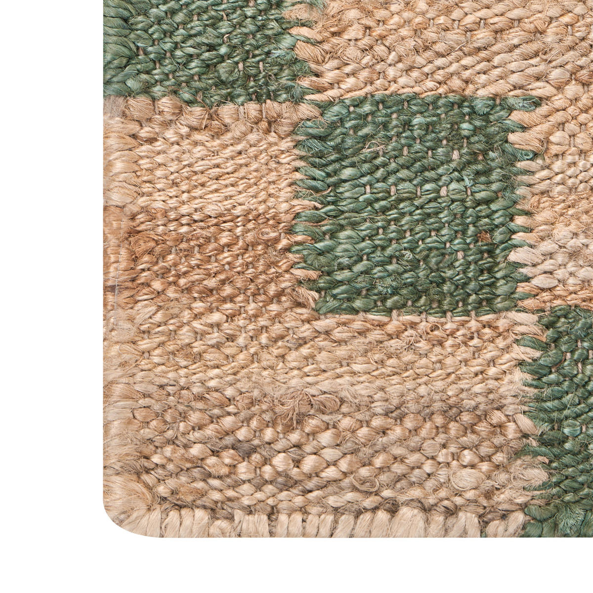 KOBEREC Béžový/Zelený 160/230 cm Juta Beed - béžová, textil (160/230cm) - Beliani