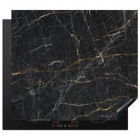 HERDABDECKPLATTE Marmor - Schwarz - Gold - Grau - Marmorstruktur 60x52 cm - Goldfarben, Kunststoff (60/0.2/52cm) - MuchoWow