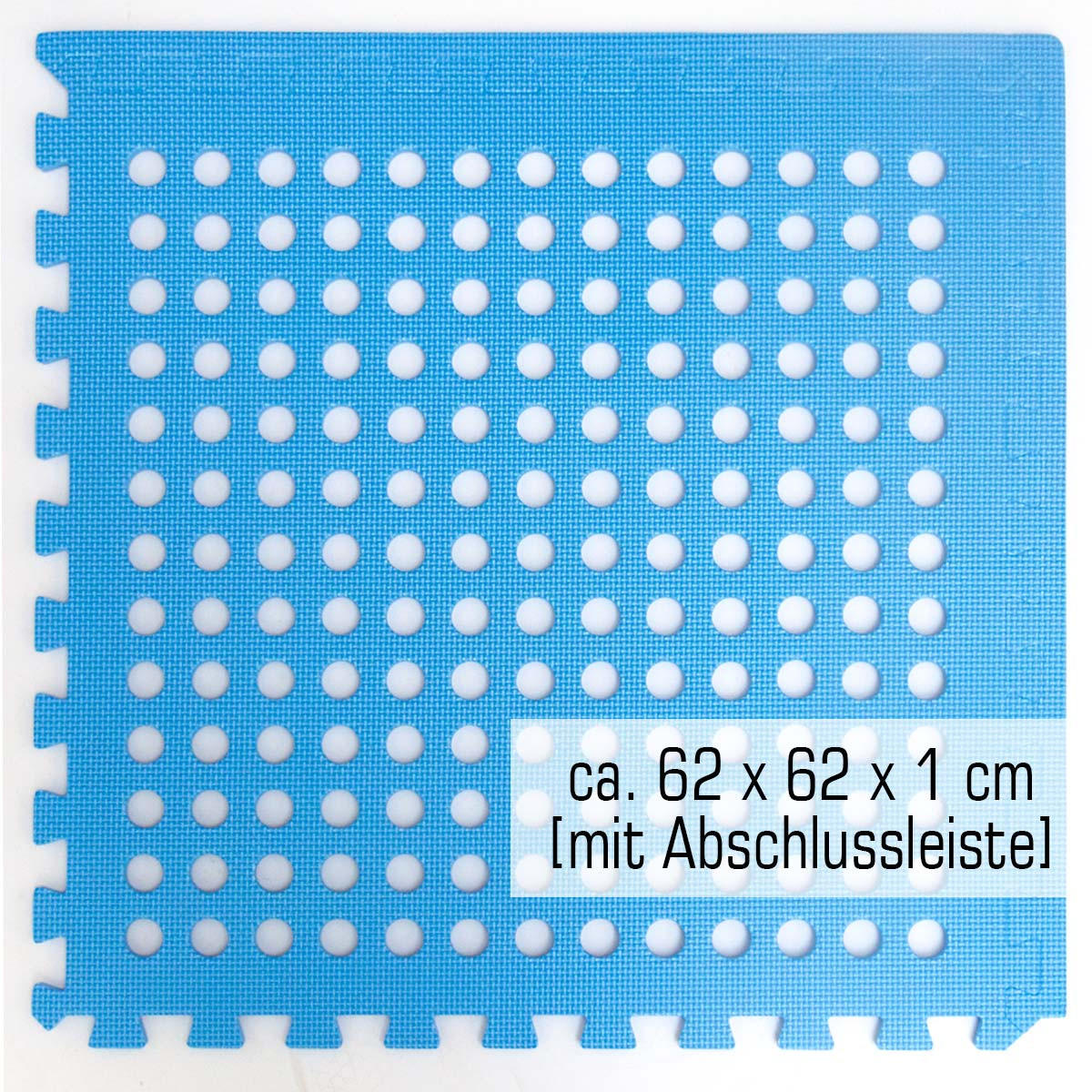 POOLMATTEN 1,59m² 4 EVA Matten 62 cm Blau - Blau, Kunststoff (62/62cm) - eyepower