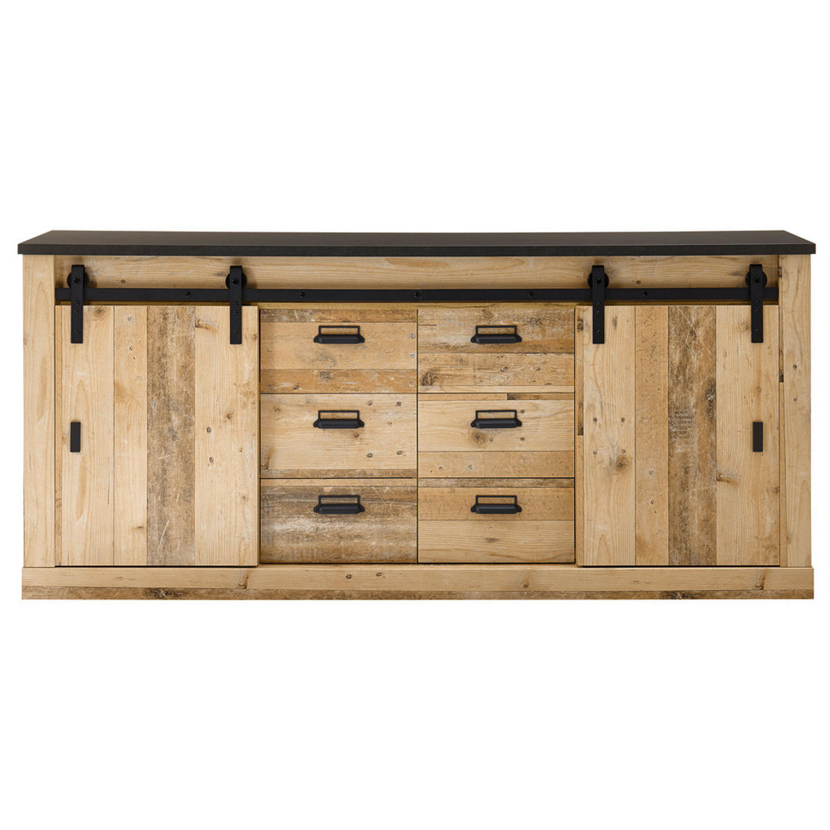 SIDEBOARD Shelton-61 - Braun, Holzwerkstoff (201/91/43cm) - Lomado