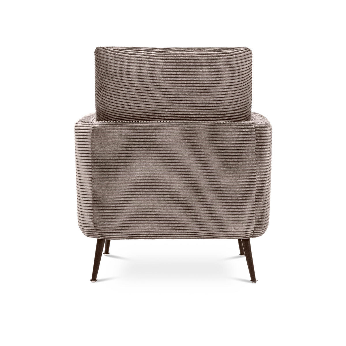 DESIGNER-SESSEL Emma aus Cord in Taupe - Taupe/Schwarz, Holz/Holzwerkstoff (71/81/75cm) - Sicaan