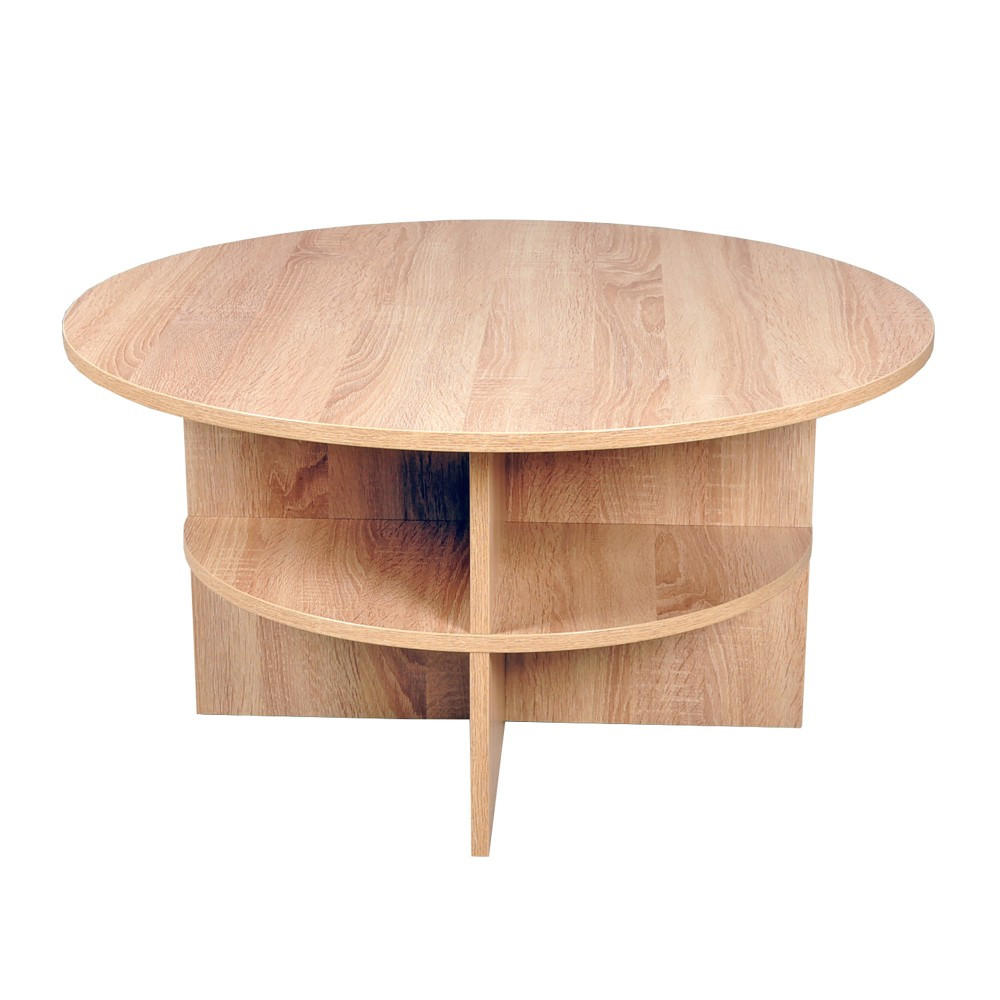 COUCHSTICH RONDO/ 2 Tischplatten durchm. 80 und 60 cm - Gebleichte Eiche Dekor - Sonoma Eiche, Holzwerkstoff (80/80/42cm) - Weber Industries