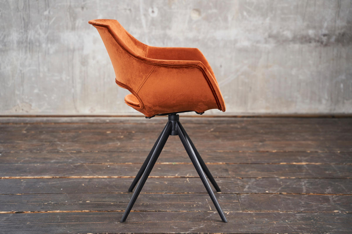 DREHSTUHL ZAJA Braun Velvet - Dunkelbraun/Braun, Textil (57/85/59cm) - KAWOLA
