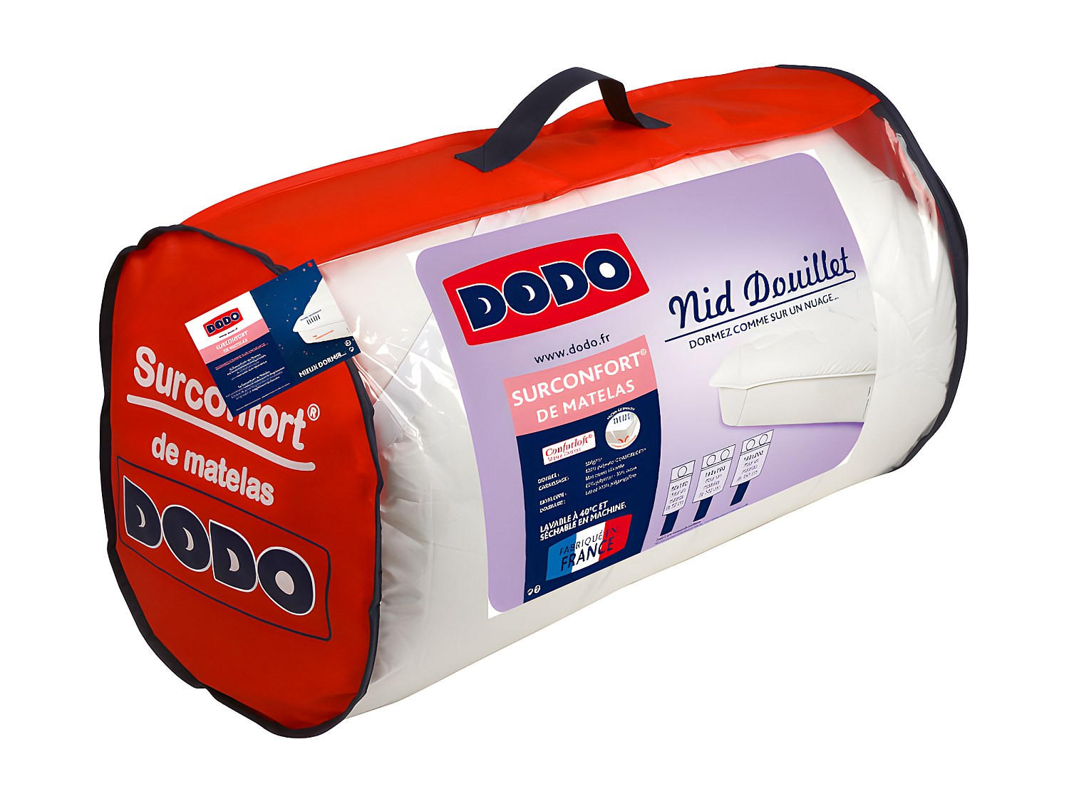 TOPPER - 1 Person - stoff - weiß Nid Douillet - Weiß, Textil (90/190cm) - Dodo
