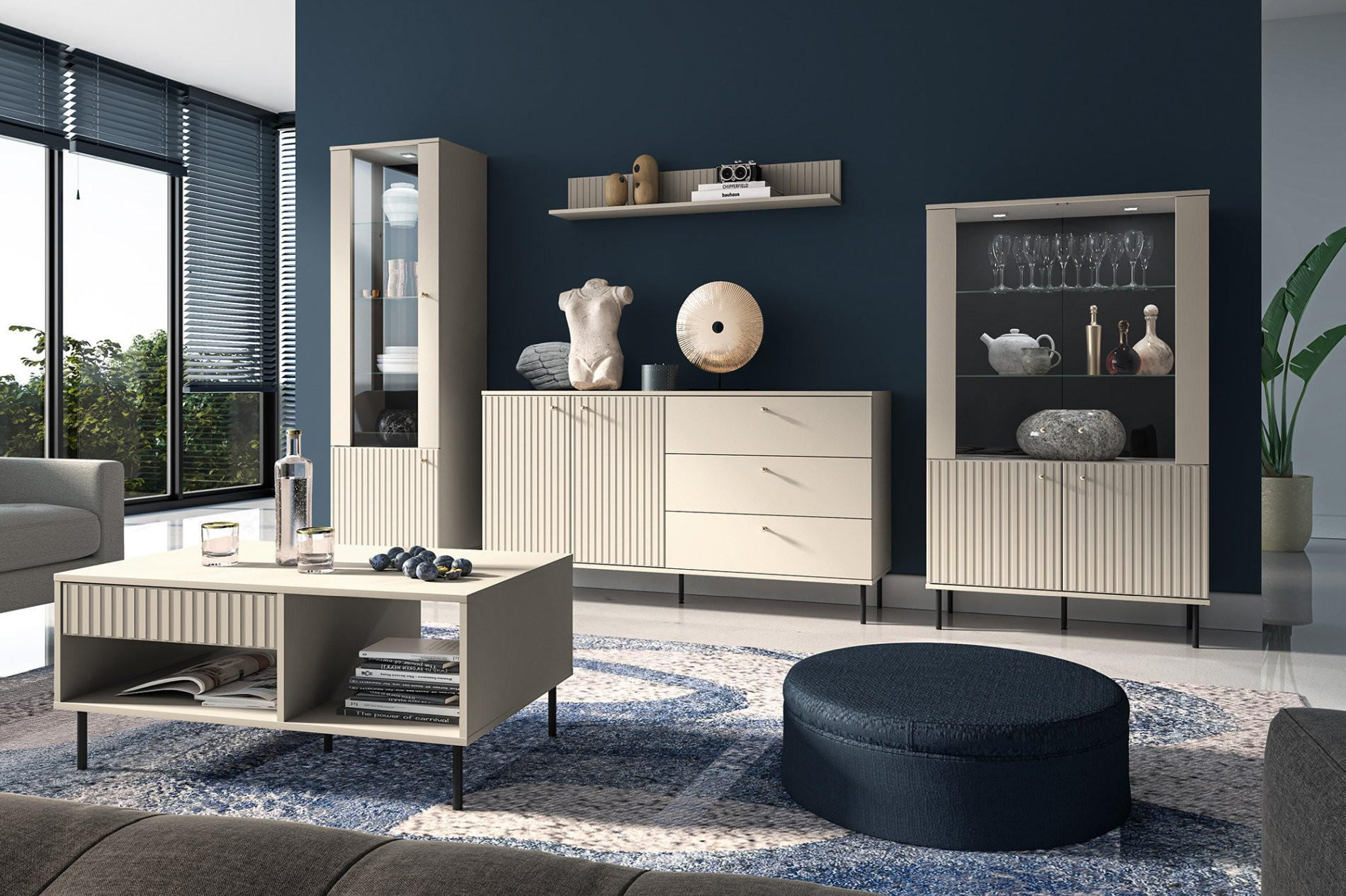 Thumbnail - Selsey Sideboard, Beige, Holzwerkstoff, 3 Schubladen, Rechteckig, 160x84.8x40 cm, Wohnzimmer, Kommoden & Sideboards, Sid...