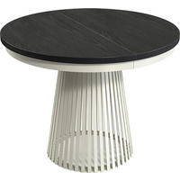 ESSTISCH Scala runder ausziehbarer, Schwarz 100-180/100/75 cm - Kaschmir/Schwarz, Holzwerkstoff/Metall (100/100/75cm) - WFL GROUP