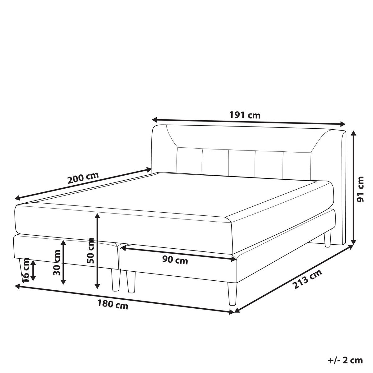 BOXSPRINGBETT 180/200cm Grau Marquise - Grau, Textil (180/200cm) - Beliani