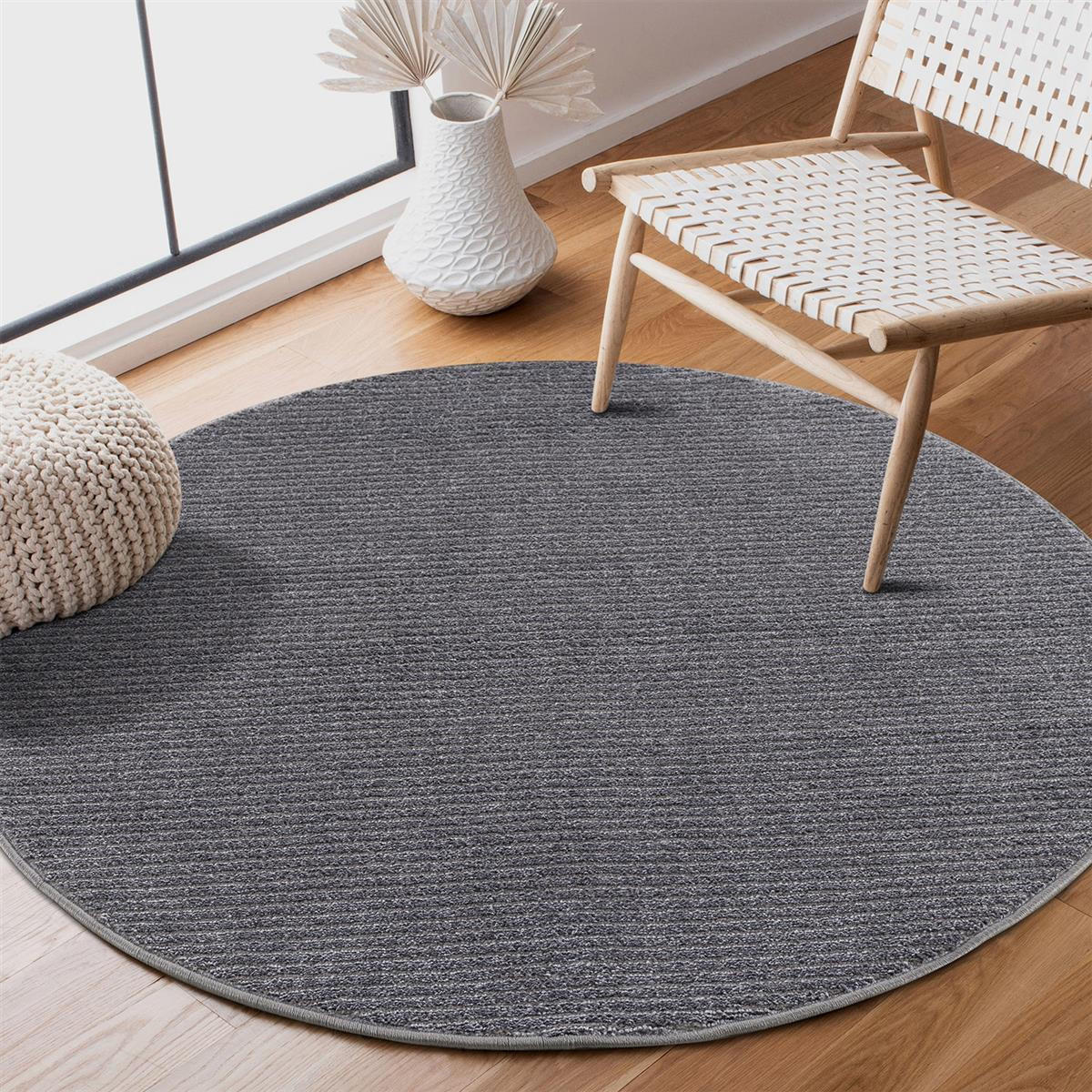KURZFLOR-TEPPICH Fancy 900 Grau 200x200 cm rund - Grau, Textil (200/200cm) - carpet city