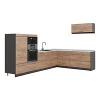 KUHINJA U OBLIKU SLOVA L Fame-Line, Hrast zlatnog tona/Antracit, 327 x 227 cm, RP Mramor - hrast medunac/antracit, drvni materijal (327/153.6/60cm) - Vicco