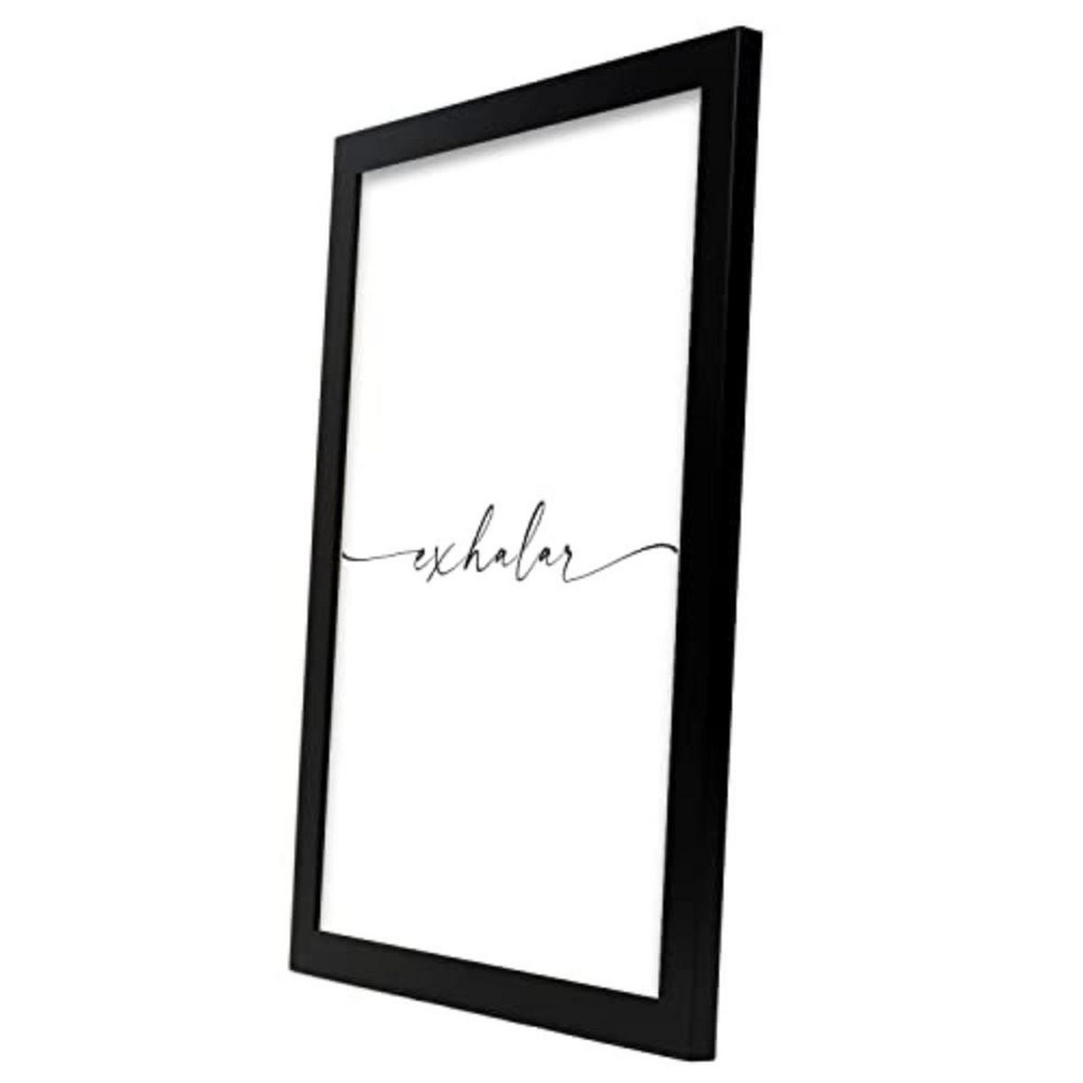 POSTER Set mit 4 Atmen TypografieStil A3 Schwarzer Rahmen - Schwarz, Papier (29.7/3cm) - Nacnic