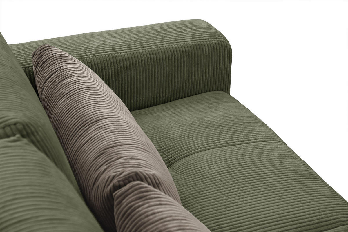 SOFA OLI 3-Sitzer, olivgrün - Olivgrün, Holz/Textil (208/91/108cm) - Courtois Laville