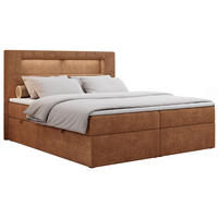 BOXBETT GOLD-5 LED 200/200 Orange Struktur - H3 - Orange, Holz/Textil (200/200cm) - MKS