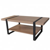COUCHTISCH SINTRA/ Kaffeetisch 120x60 - Gebleichte Eiche und Schwarz - Multicolor/Schwarz, Holzwerkstoff/Metall (100/64/63cm) - Weber Industries