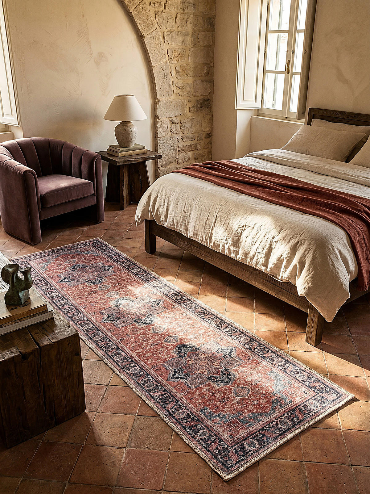TEPPICH Waschbar HALD, klassisch im Vintage-Stil, Rot, 60 x 230 cm - Rot, Textil (60/230cm) - KADIMA DESIGN