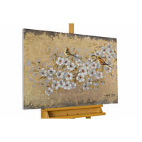 ACRYLBILD HANDGEMALT 80/60 cm - Weiß, Holz/Textil (1.3/60cm) - KUNSTLOFT