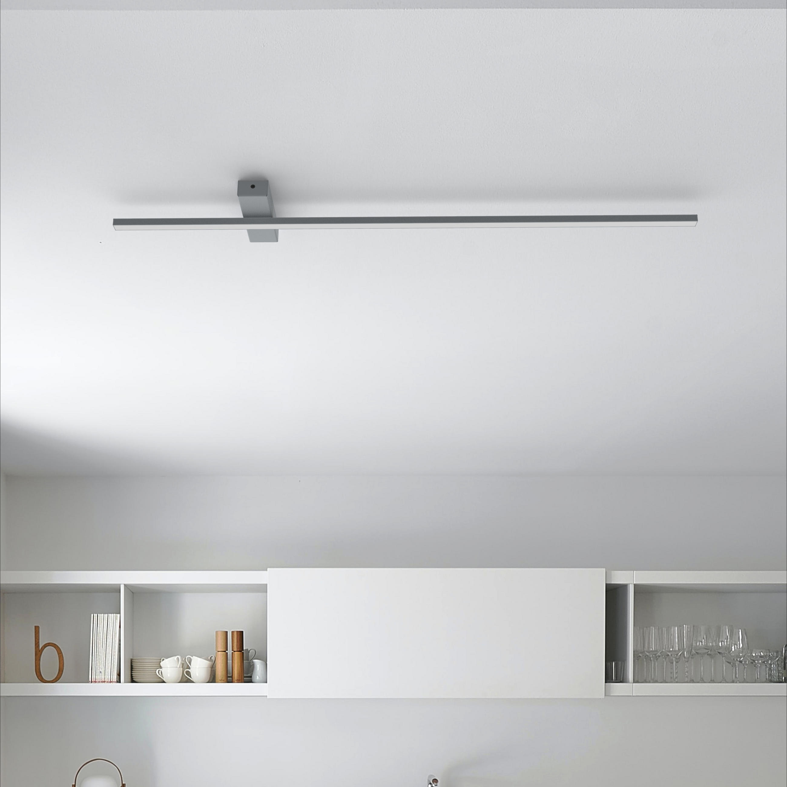 LED-DECKENLEUCHTE - Grau, Metall (2/100/2cm) - Lumicom