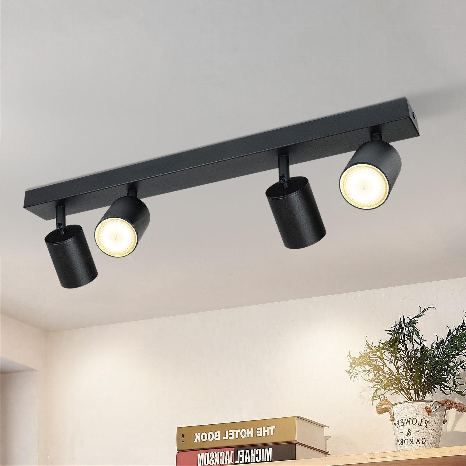 DECKENSTRAHLER Wonder 52/5/7.2cm - Schwarz, Metall (52/5/7.2cm) - ZMH