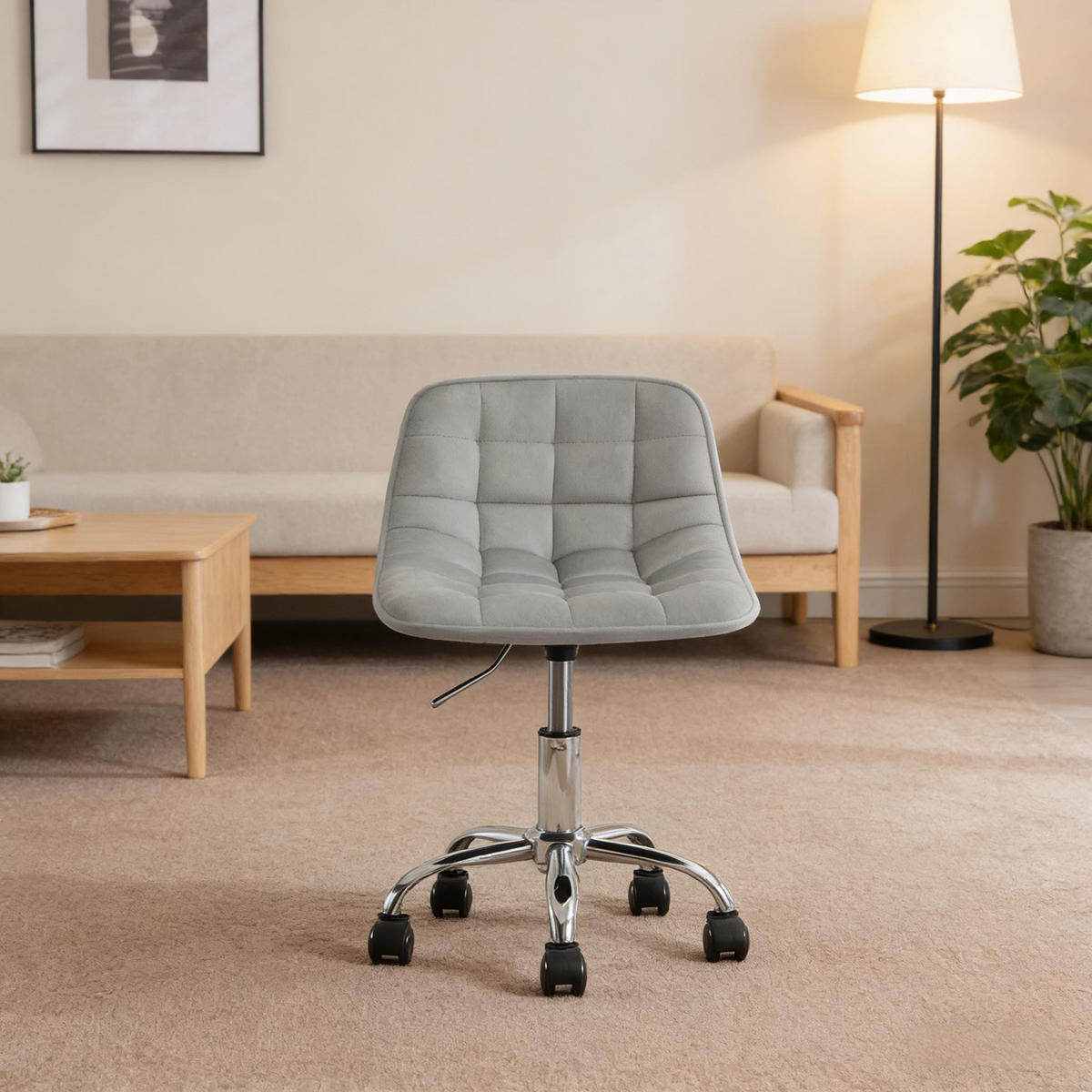 BÜROSTUHL Hellgrau 43/50/67,5 cm - Hellgrau, Metall (43/67.5/43cm) - PANGIVO