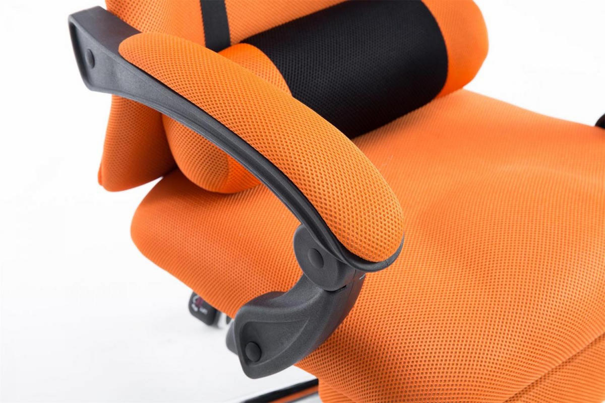 CHEFSESSEL Lederlook orange - Chromfarben/Orange, Textil/Metall (60/120/63cm) - CLP