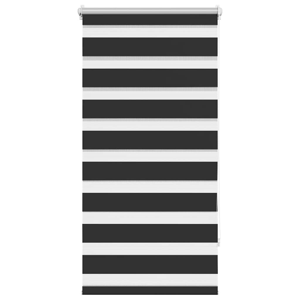 DOPPELROLLO 80,9/150 cm Stoffbreite 76,7 cm aus Polyester Schwarz - Schwarz, Textil (80/150cm) - vidaXL