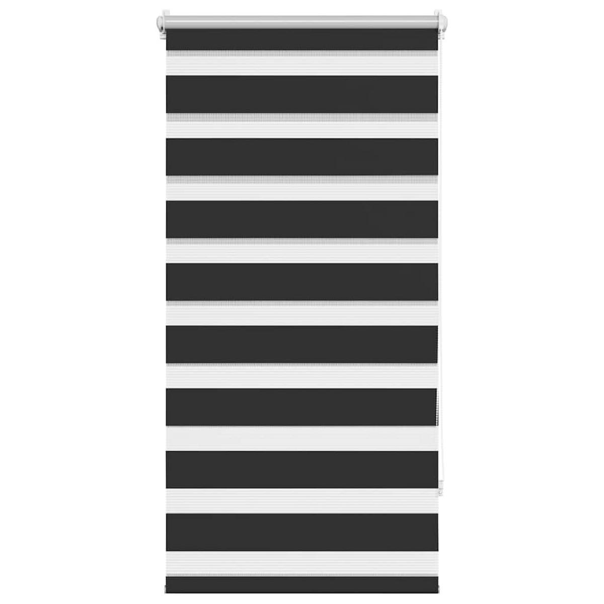 DOPPELROLLO 80,9/150 cm Stoffbreite 76,7 cm aus Polyester Schwarz - Schwarz, Textil (80/150cm) - vidaXL