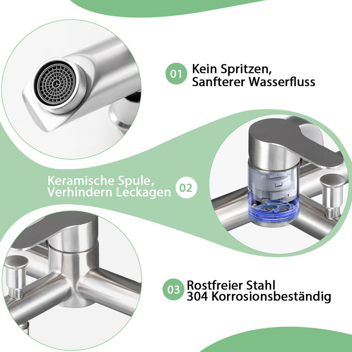 HANDBRAUSE BRAUN Ⅲ 11/2/8 cm - Silberfarben, Metall (15/8/11cm) - Nettlife