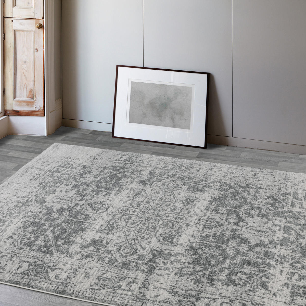 TEPPICH Kunstfaser kurzflor vintage orientalisch LODI-Lambro, Silbergrau 200x290 cm - Grau, Textil (200/290cm) - KADIMA DESIGN