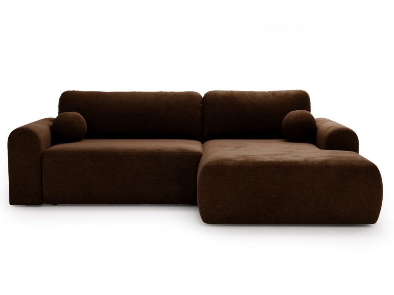 ECKSOFA Savana Dunkelbraun Rechts - Dunkelbraun, Holz/Textil (177/257cm) - Graingold
