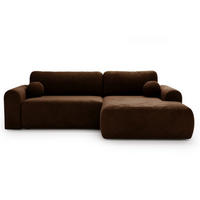 ECKSOFA Savana Dunkelbraun Rechts - Dunkelbraun, Holz/Textil (177/257cm) - Graingold