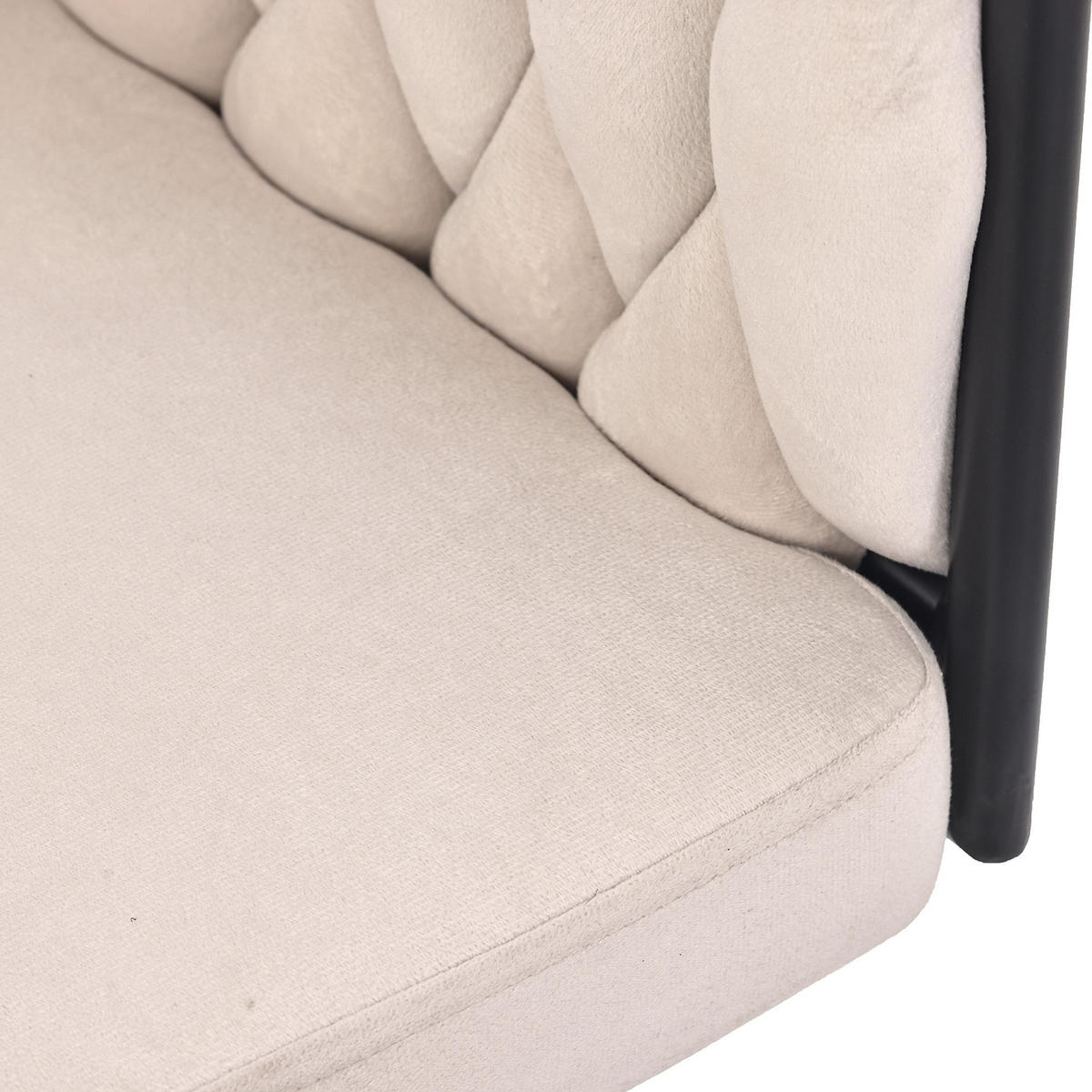 ESSZIMMERSTUHL 4er Samt Drehstuhl Metallbeine Beige Luxus - Beige, Textil (56/71/61cm) - FLIEKS