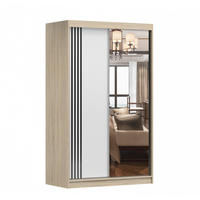 SCHIEBETÜRENSCHRANK - NOAH 07 (Sonoma + Weiß) - Weiß/Sonoma Eiche, Holzwerkstoff/Metall (120/200/61cm) - Möblo