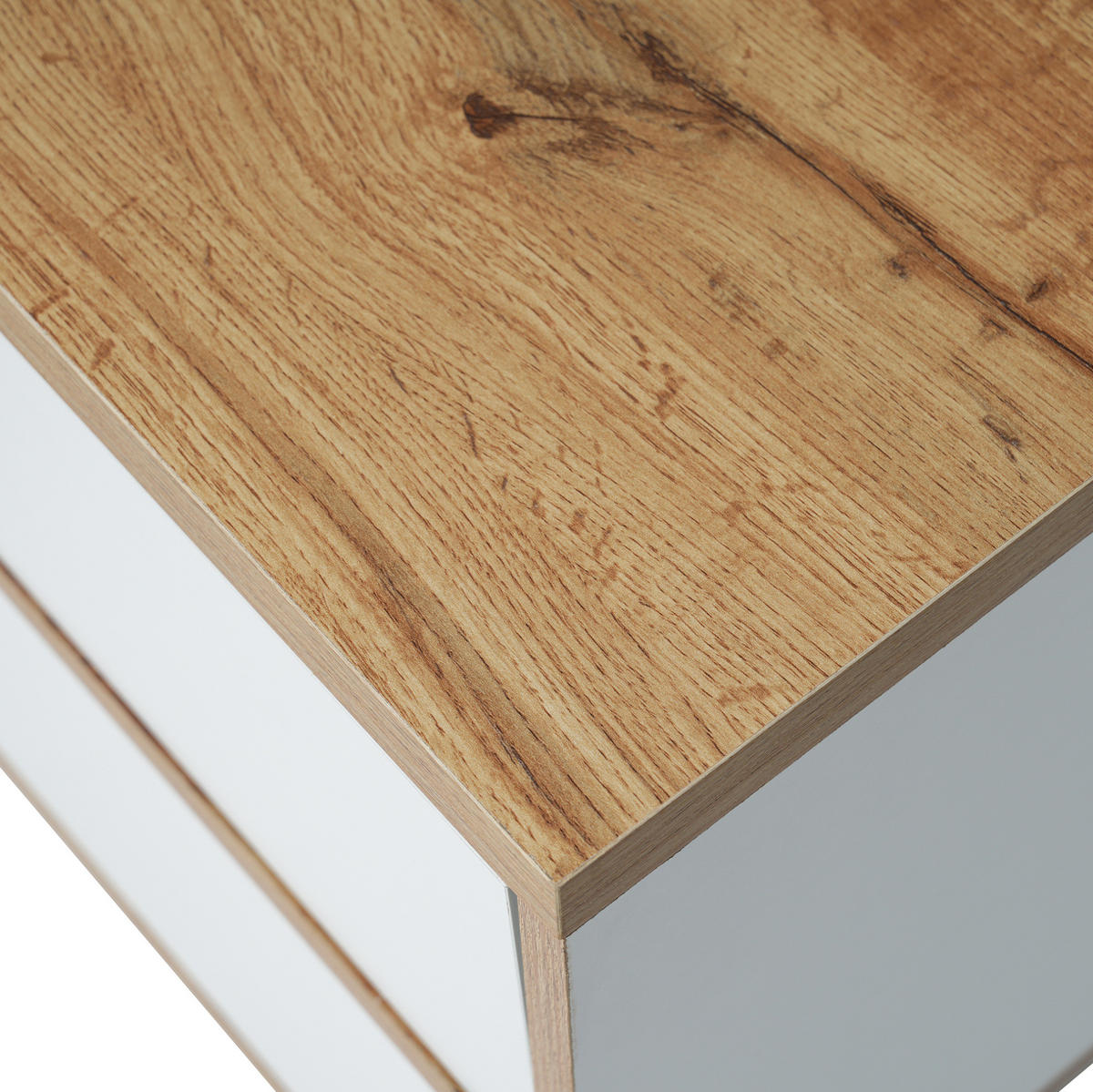 LOWBOARD 175/37/51 cm Weiß/Holzfarben aus MDF mit Stauraum - Naturfarben, Holzwerkstoff (37/51/175cm) - OKMYHOME