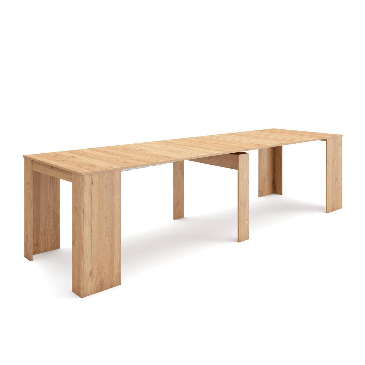 KONSOLENTISCH, ausziehbar bis 302cm, Eichenfarbe - Eichefarben, Holzwerkstoff (90/302/77cm) - Skraut Home