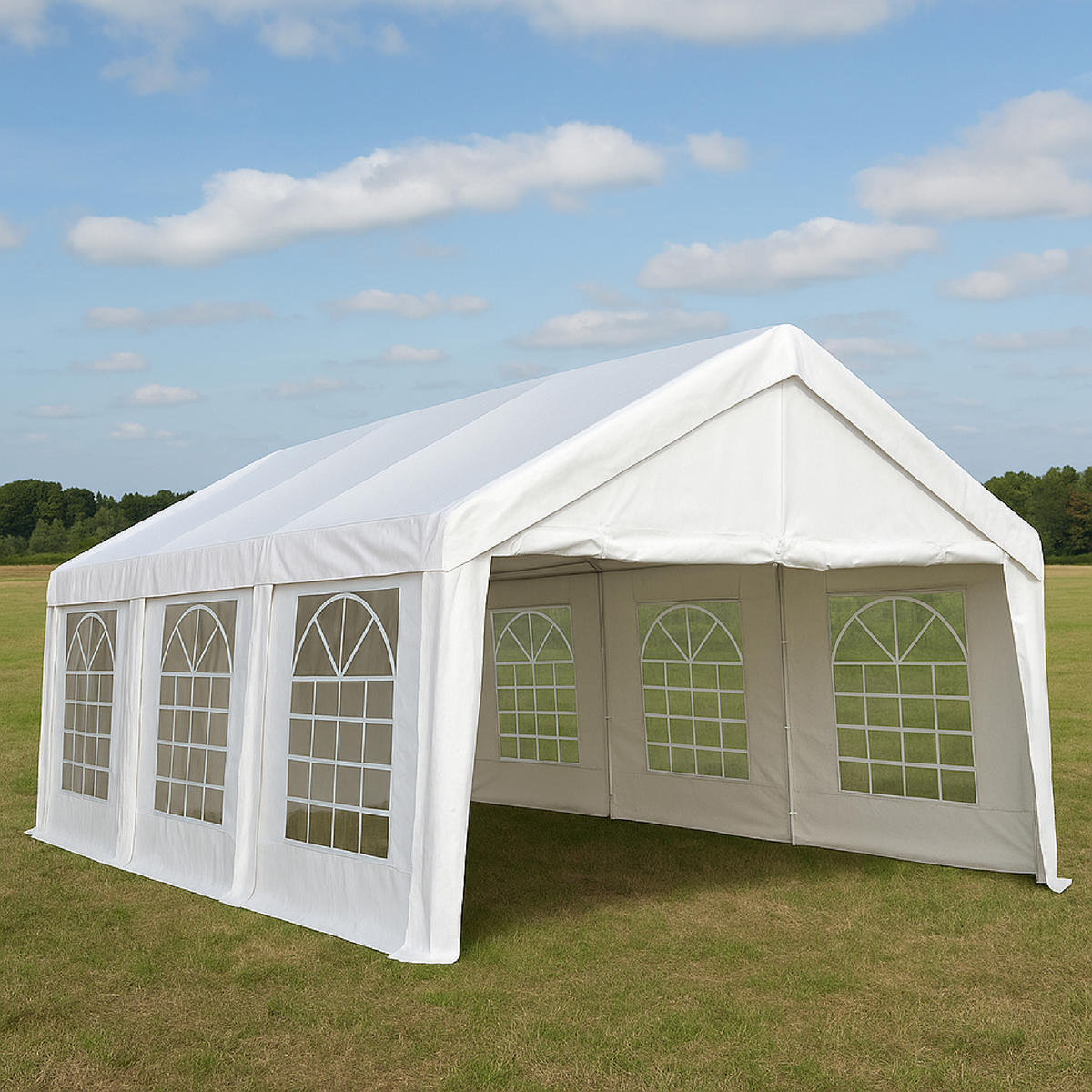DACHPLANE Livingston - Zeltabdeckung für 3x6 Meter, PVC weiss 480g/m². BxTxH: 600x300x285 cm - Weiß, Kunststoff (600/0.3/300cm) - TPFGarden