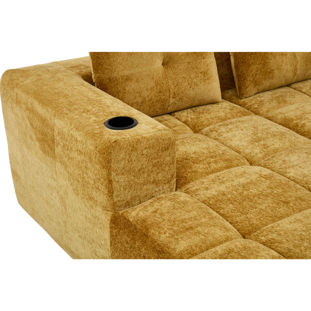 ECKSOFA DE-35203 mit 3 Kissen Gelb - Gelb, Textil (163/258cm) - ComfortXL