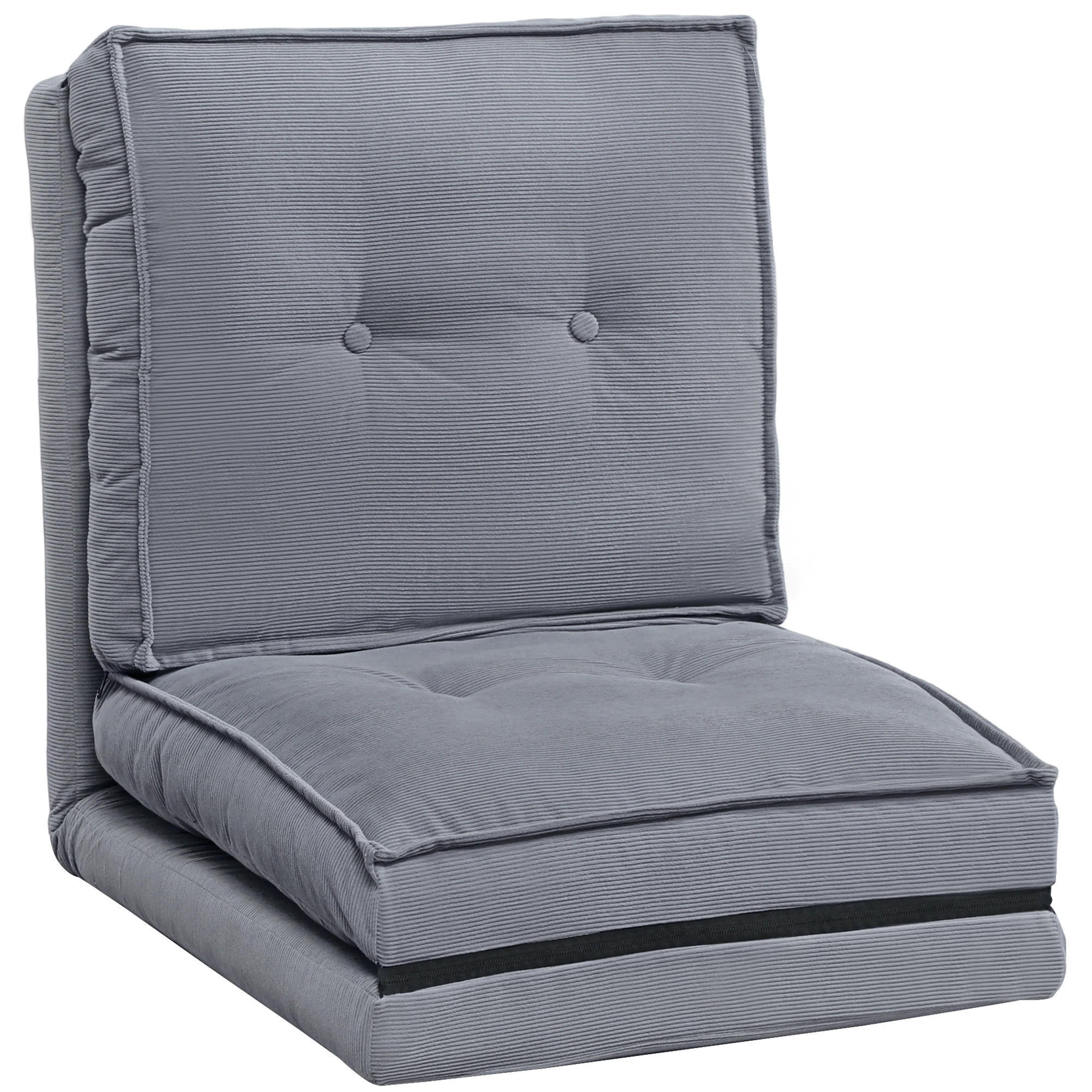 SCHLAFSESSEL DE-13496 5-fach verstellbar, Kordelsamt Grau - Grau, Textil (59/68/69cm) - ComfortXL