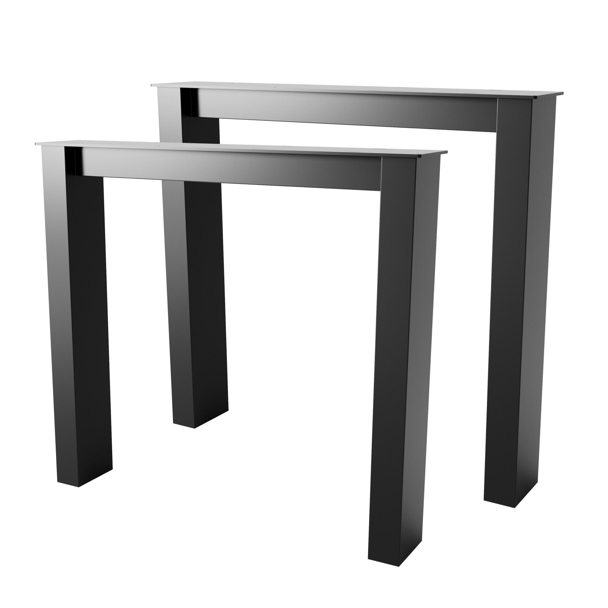 TISCHBEINE Etamin Lite Extreme 2er-Set Schwarz 72cm - Schwarz, Metall (80/72/10cm) - Metalo Pro