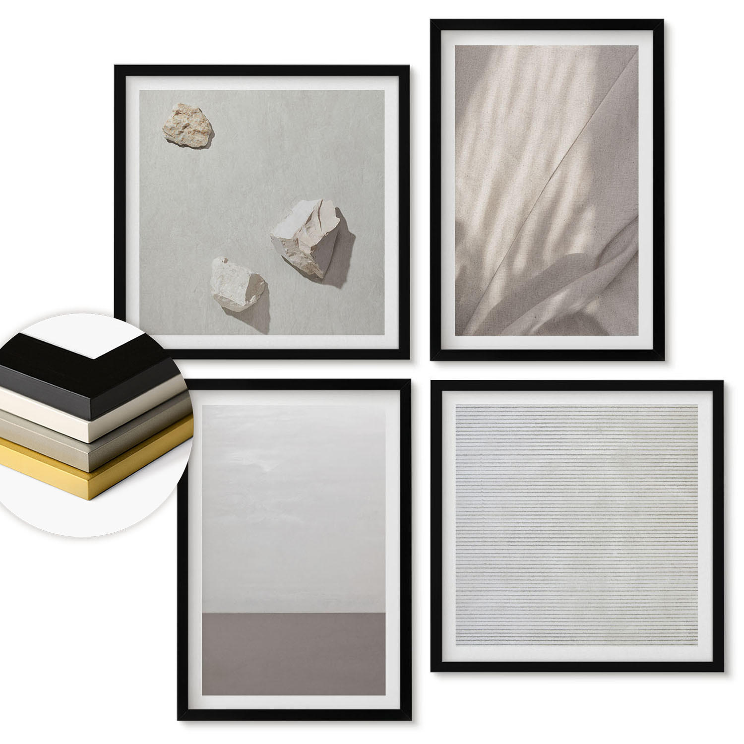 ArtPrintCave Wandbilder Schwarz 50x50 cm