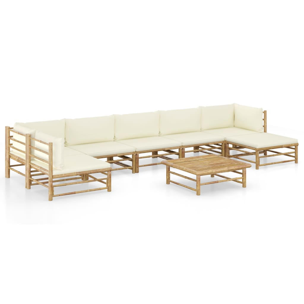 GARTENSET Yachnin 8-teilig - Weiß, Naturmaterialien - Nettlife