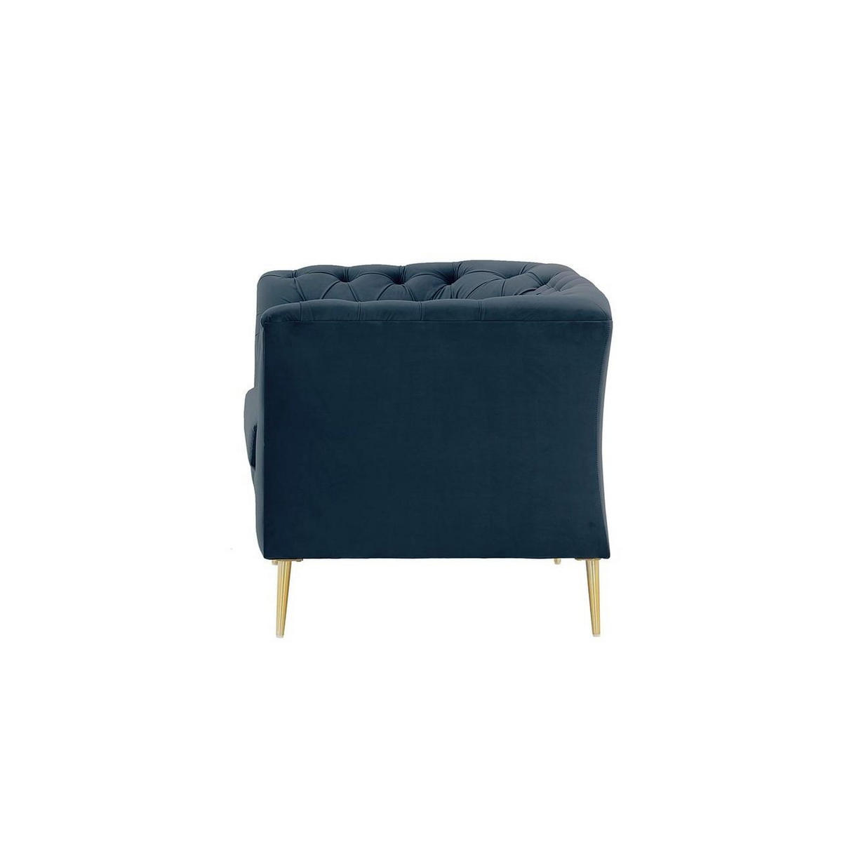 SESSEL Chesterfield Modern-Velluto 11 - Dunkelblau, Holz/Textil (106/74/80cm)